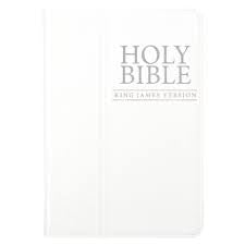 KJV Pocket Bible white faux leather w zipper
