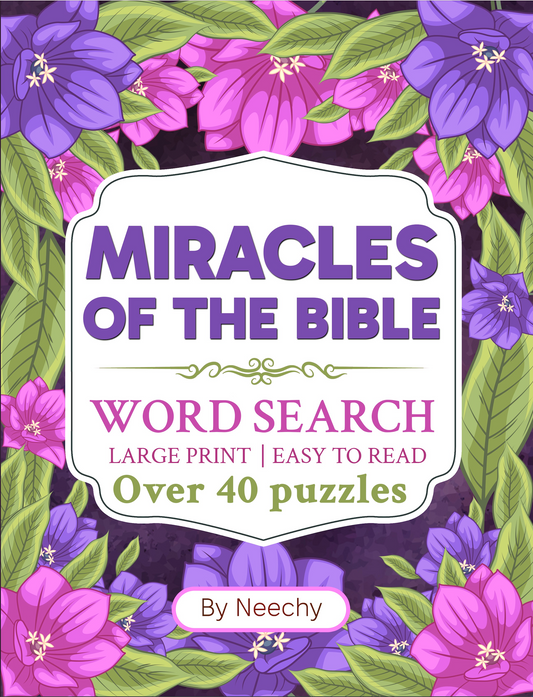 Miracles Word Search LARGE PRINT - Ships End of December